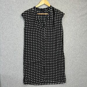 J.Crew Sleeveless Swim Coverup Tunic Top Black White Geometric Size XXS READ